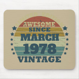 Personalized vintage birthday gift mouse pad