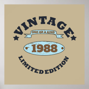 Personalized vintage birthday gift poster