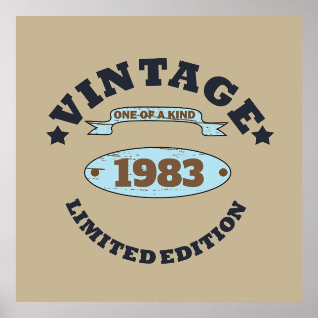 Personalized vintage birthday gift poster (Front)