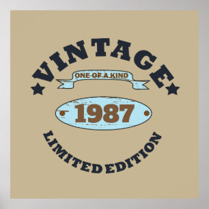 Personalized vintage birthday gift poster