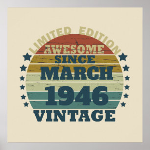 Personalized vintage birthday gift poster