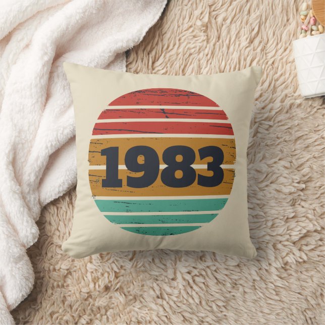 Personalized vintage birthday gift throw pillow (Blanket)