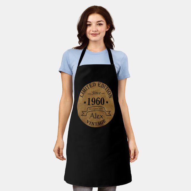 Personalized vintage birthday gifts apron (Worn)
