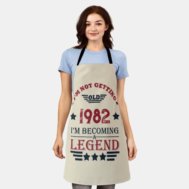 Personalized vintage birthday gifts apron (Worn)