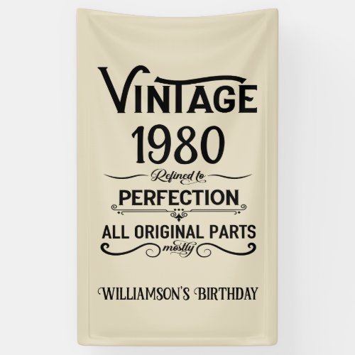 Personalized vintage birthday gifts black banner
