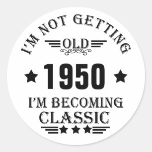 Personalized vintage birthday gifts black classic round sticker