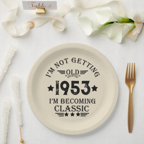 Personalized vintage birthday gifts black paper plates