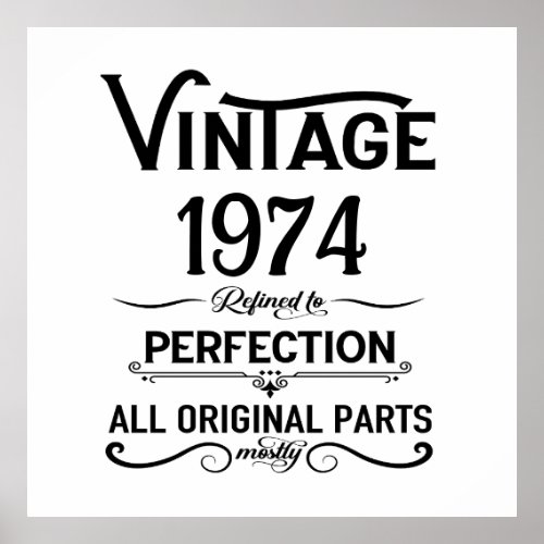 Personalized vintage birthday gifts black poster