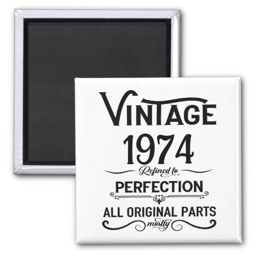 Personalized vintage birthday gifts black white magnet