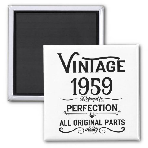 Personalized vintage birthday gifts black white magnet