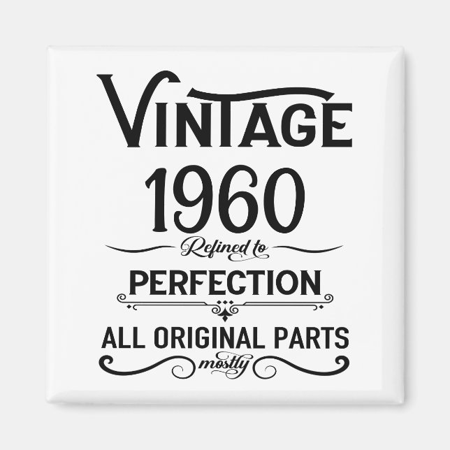 Personalized vintage birthday gifts black white magnet (Front)