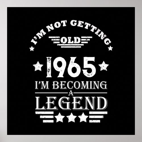 Personalized vintage birthday gifts black white poster