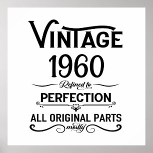 Personalized vintage birthday gifts black white poster