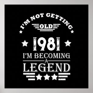 Personalized vintage birthday gifts black white poster