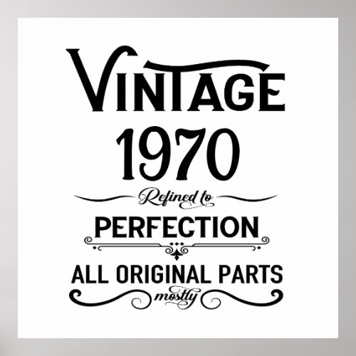Personalized vintage birthday gifts black white poster