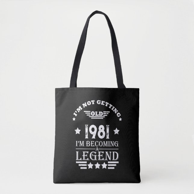 Personalized vintage birthday gifts black white tote bag (Front)