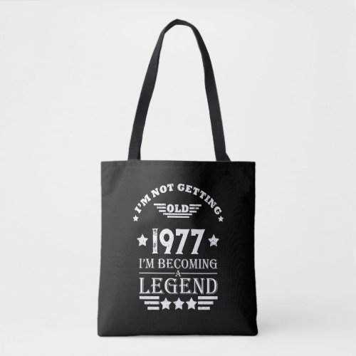 Personalized vintage birthday gifts black white tote bag