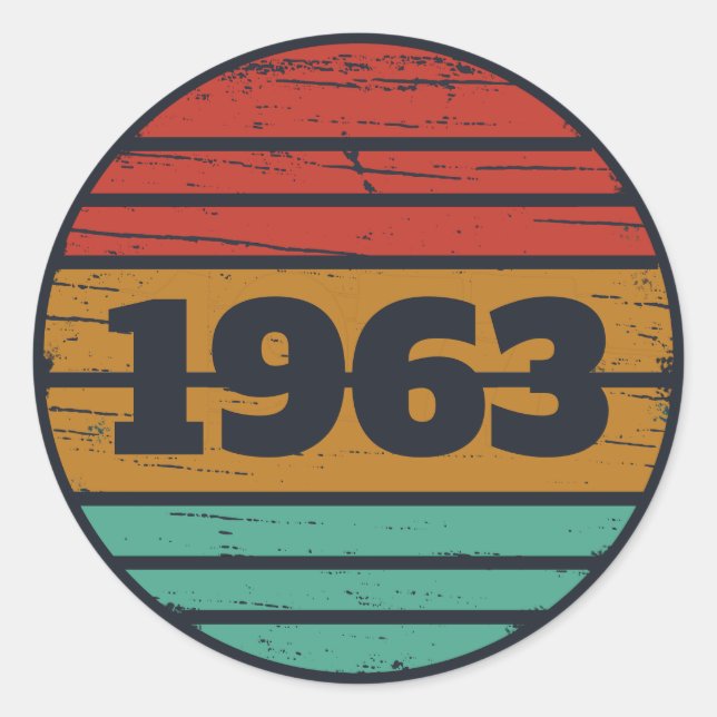 Personalized vintage birthday gifts classic round sticker (Front)