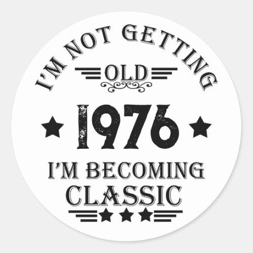 Personalized vintage birthday gifts classic round sticker