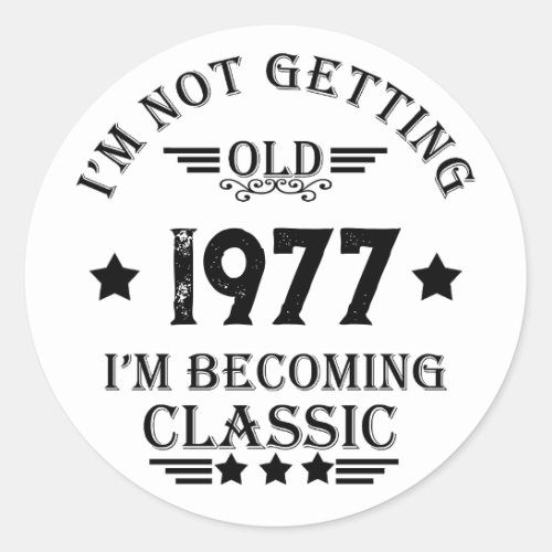 Personalized vintage birthday gifts classic round sticker