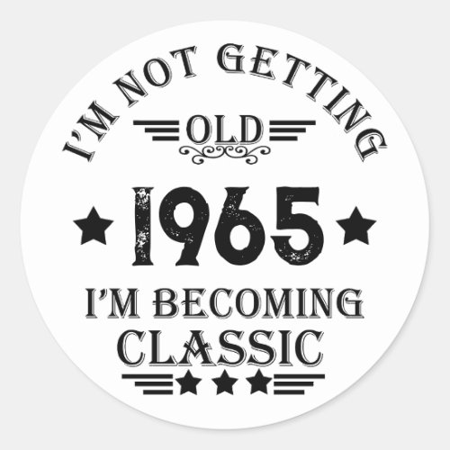 Personalized vintage birthday gifts classic round sticker