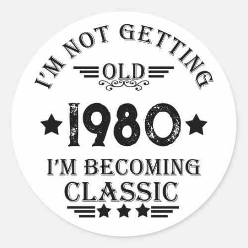 Personalized vintage birthday gifts classic round sticker