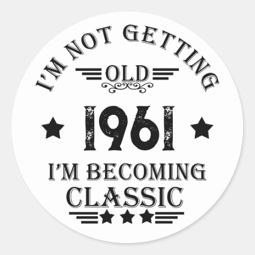 Personalized vintage birthday gifts classic round sticker