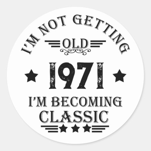 Personalized vintage birthday gifts classic round sticker