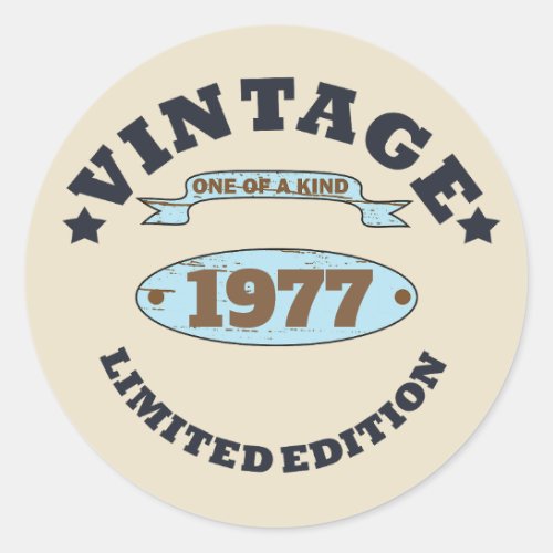 Personalized vintage birthday gifts classic round sticker