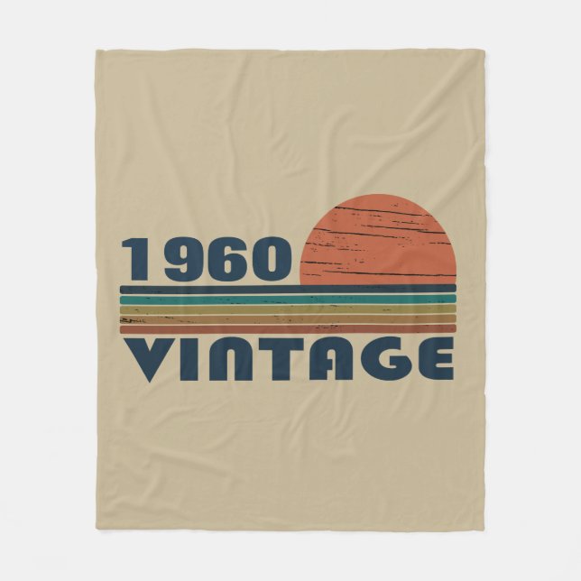 Personalized vintage birthday gifts fleece blanket (Front)