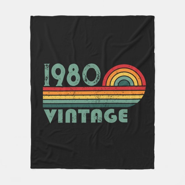 Personalized vintage birthday gifts fleece blanket (Front)