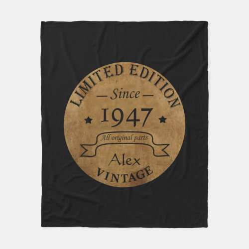 Personalized vintage birthday gifts fleece blanket