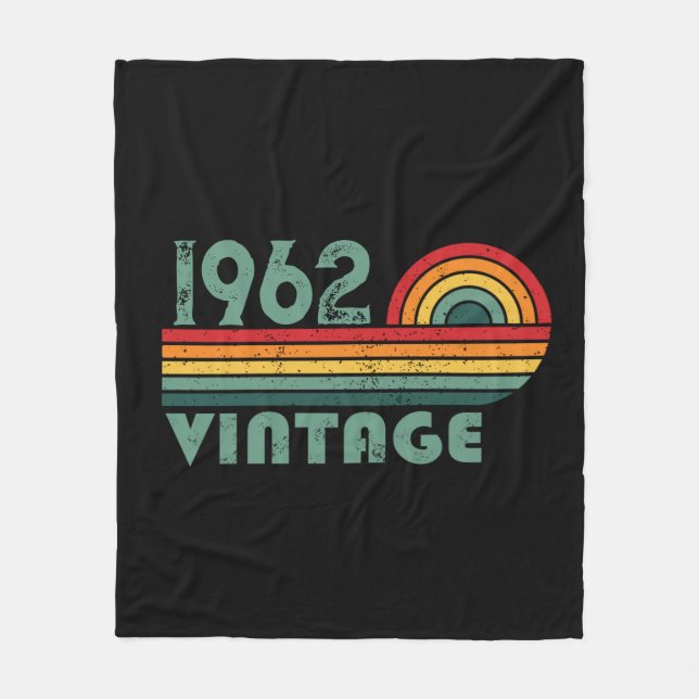 Personalized vintage birthday gifts fleece blanket (Front)