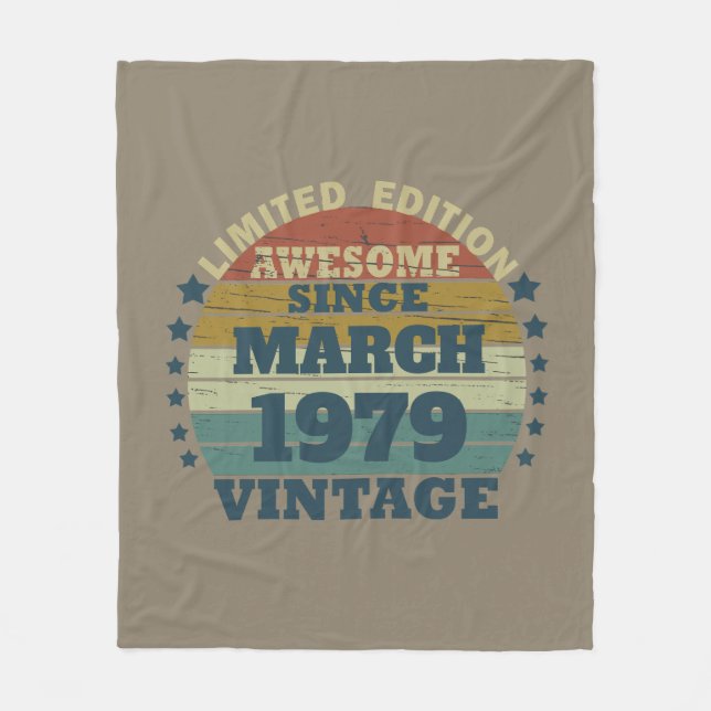 Personalized vintage birthday gifts fleece blanket (Front)