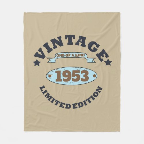 Personalized vintage birthday gifts fleece blanket