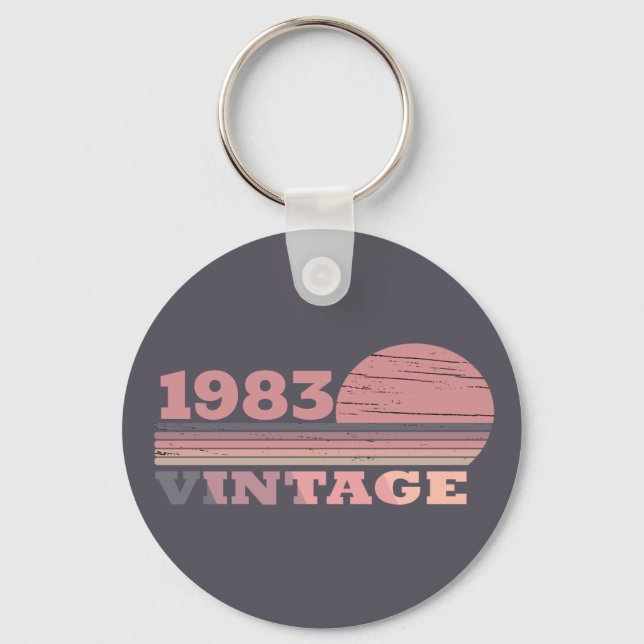 Personalized vintage birthday gifts keychain (Front)