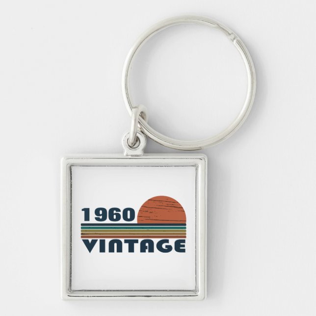 Personalized vintage birthday gifts keychain (Front)