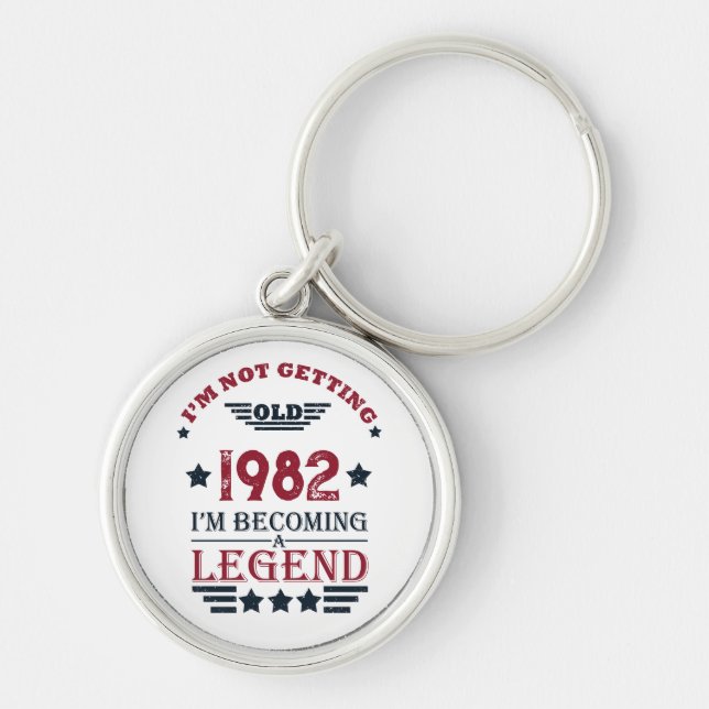 Personalized vintage birthday gifts keychain (Front)