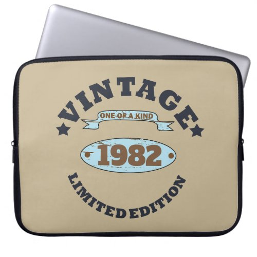 Personalized vintage birthday gifts laptop sleeve