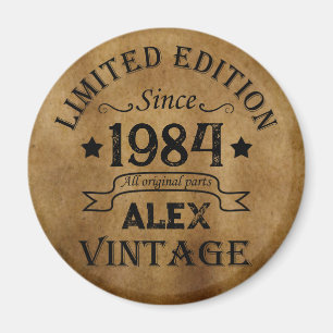 Personalized vintage birthday gifts magnet
