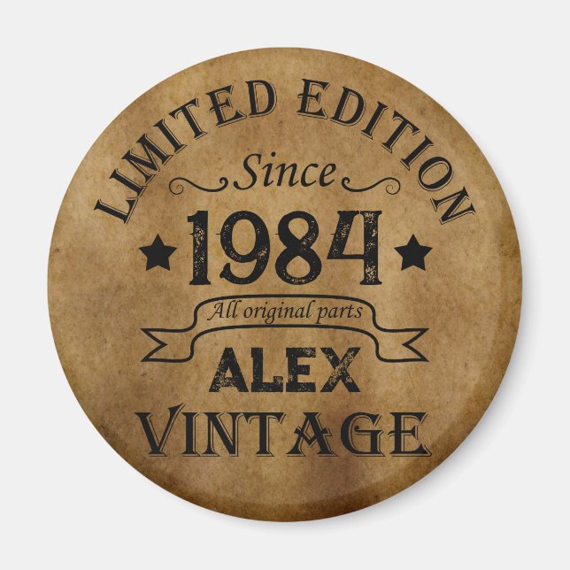 Personalized vintage birthday gifts magnet (Front)