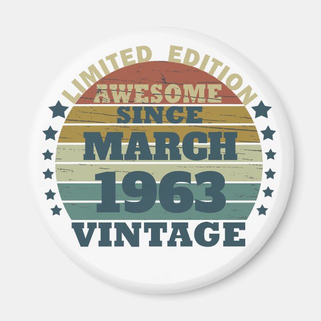 Personalized vintage birthday gifts magnet (Front)