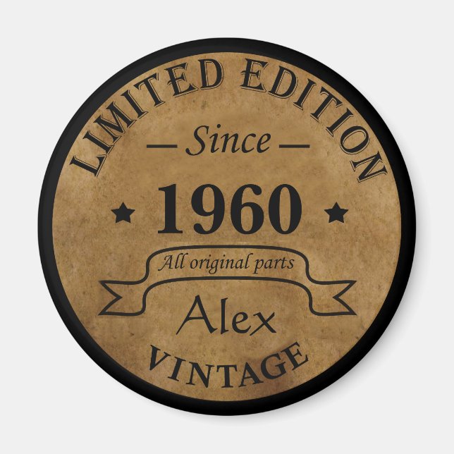 Personalized vintage birthday gifts magnet (Front)