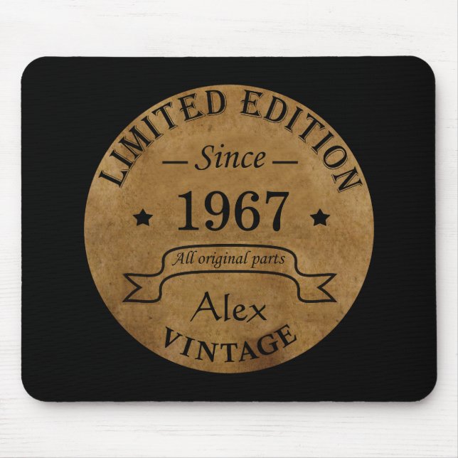 Personalized vintage birthday gifts mouse pad (Front)