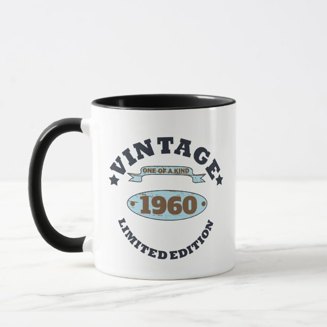 Personalized vintage birthday gifts mug (Left)
