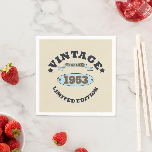 Personalized vintage birthday gifts napkins