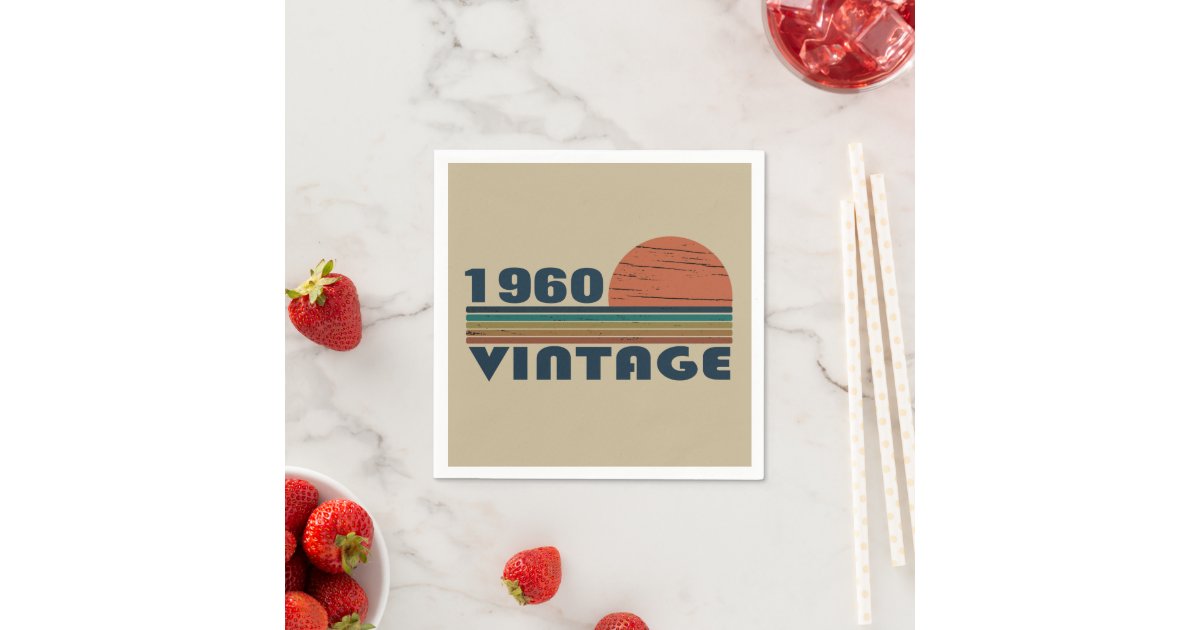 Personalized vintage birthday gifts napkins Zazzle