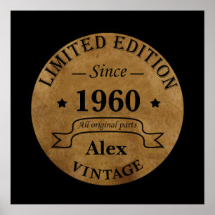 Personalized vintage birthday gifts poster