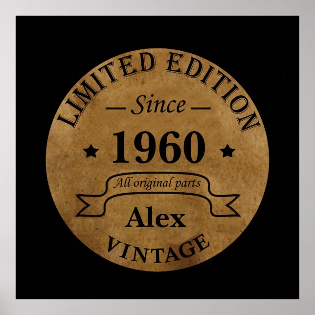 Personalized vintage birthday gifts poster (Front)