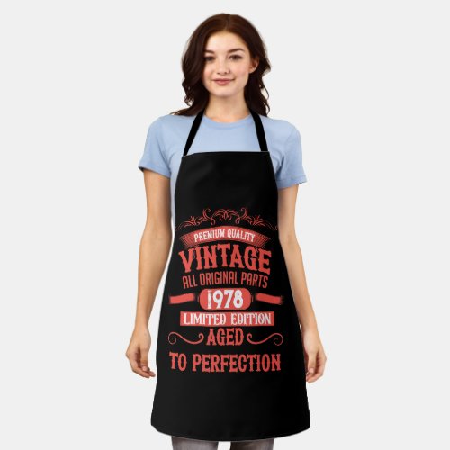 Personalized vintage birthday gifts red apron